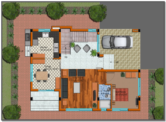 Ground floor plan showcasing room layouts and dimensions